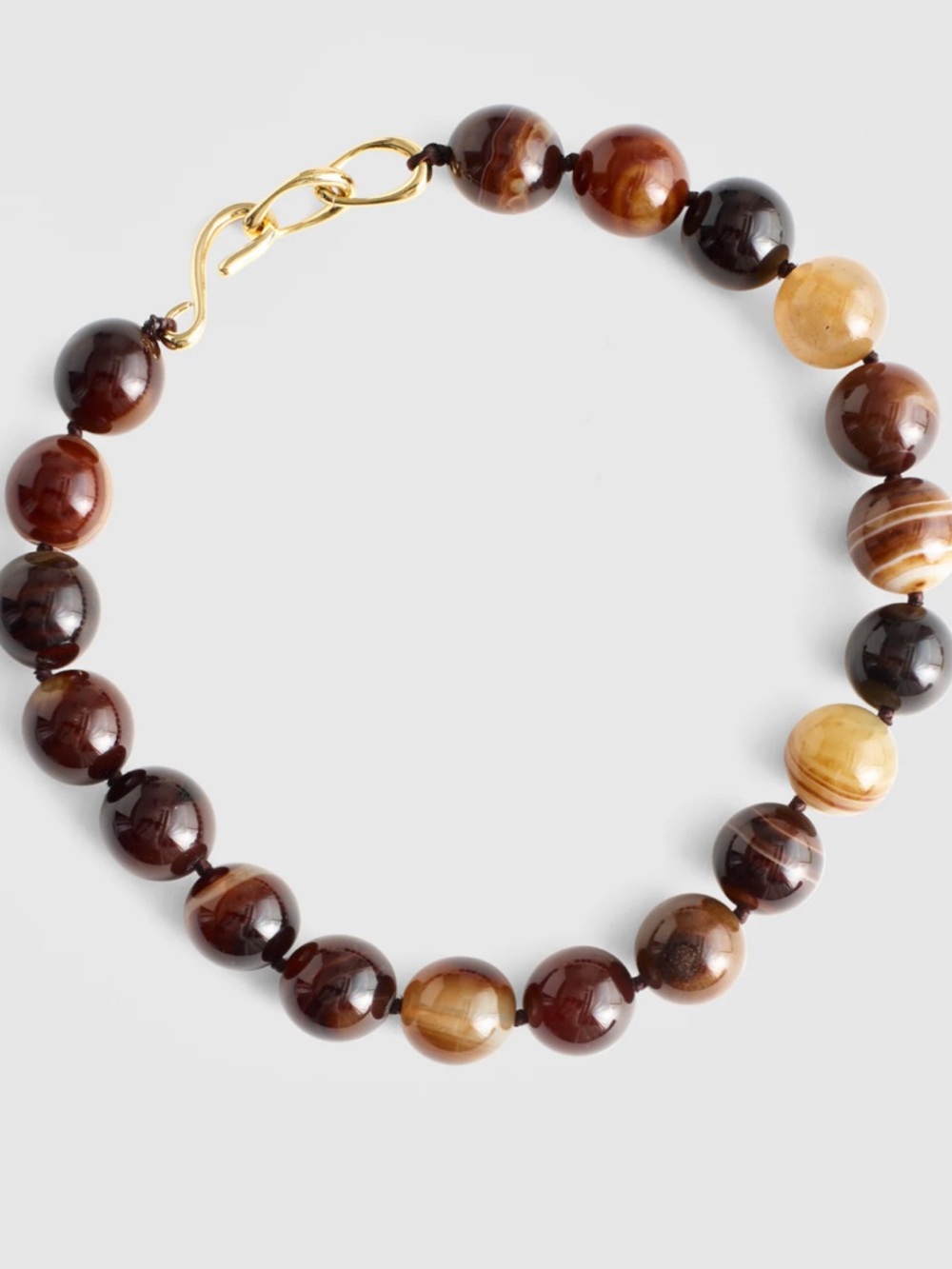 Madewell Semiprecious Stones Chunky Brown Beaded Necklace - Picture 3 of 5